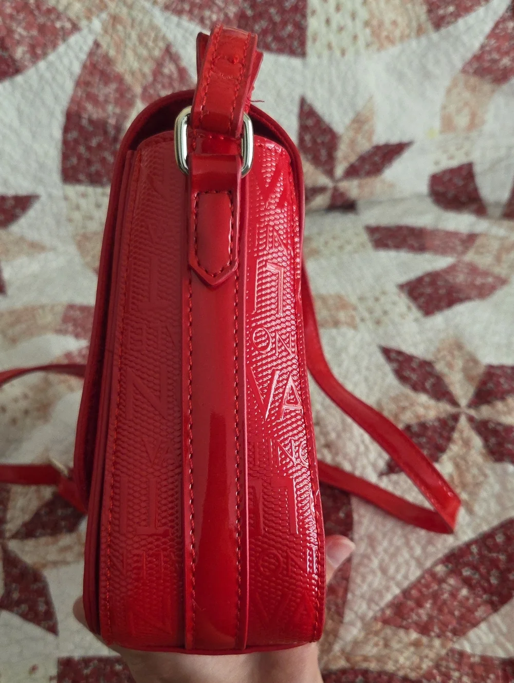 Valentino by Mario Red Crossbody Vegan Leather NWOT